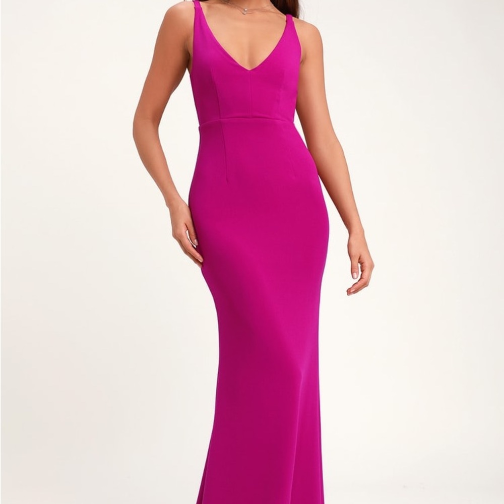 Lulus Melora Magenta Sleeveless Maxi Dress
